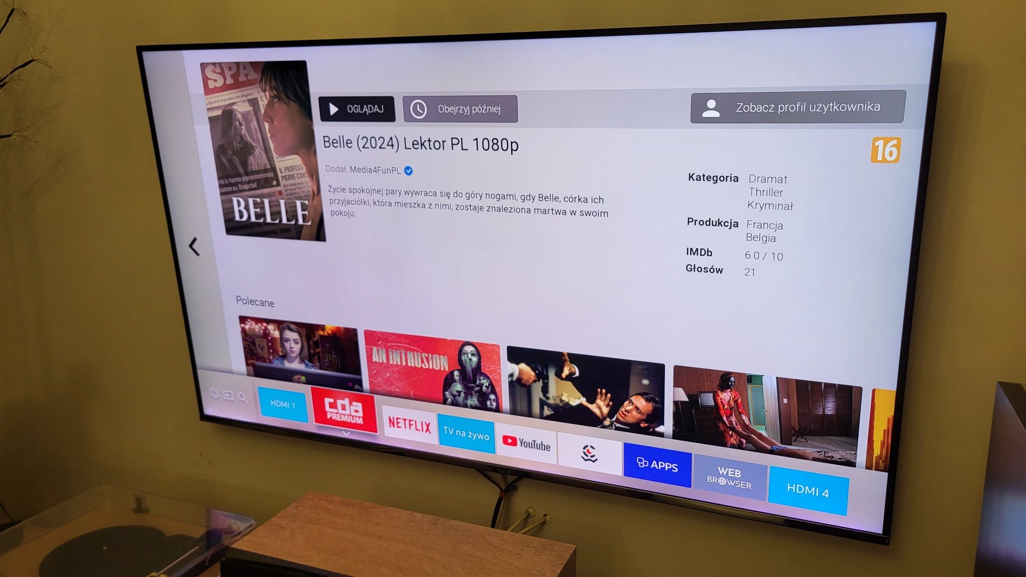 Telewizor samsung 60 cali " 140hz 4k stan sklepowy AI