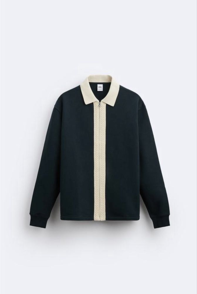 Чоловічий кардиган Zara XL темно зеленого кольору