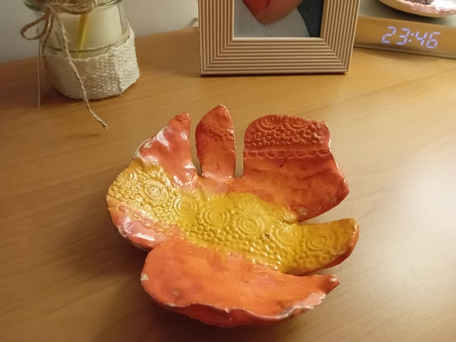 Świecznik podstawek liść handmade