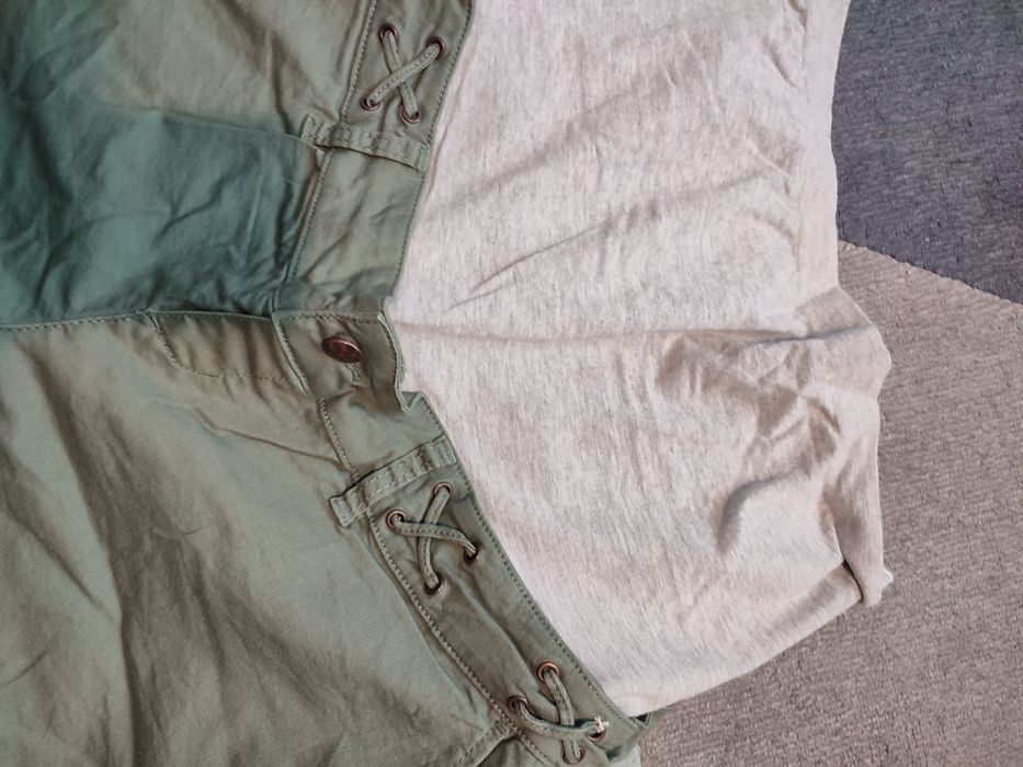 Szorty krótkie spodenki ciążowe khaki  33 Mamalicious