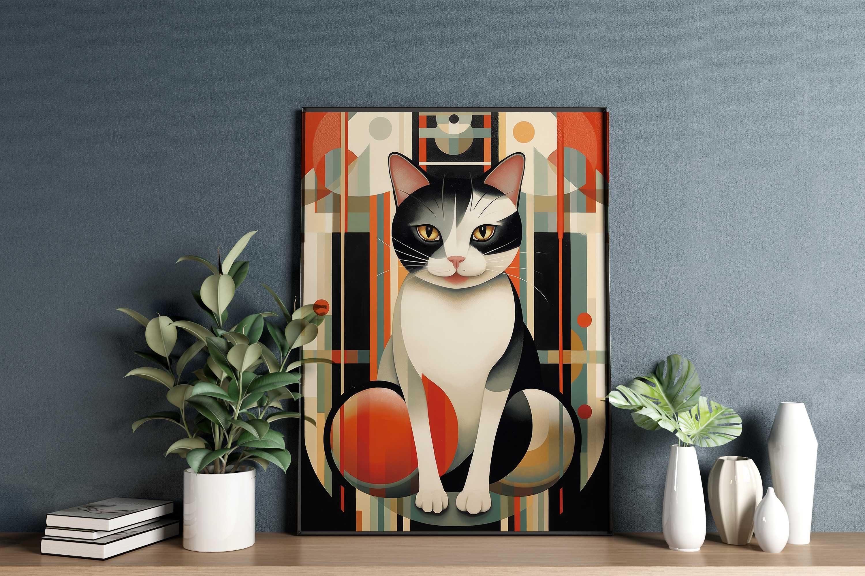 Plakat A3 Kot Art deco