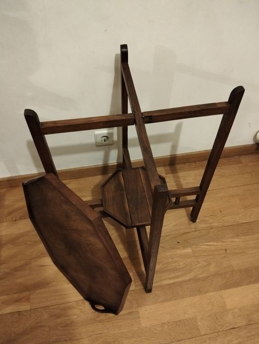 Mesa apoio madeira sextavada