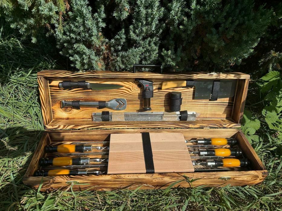 Подарочный набор шампуров для мужа мужчины кума на день рождения