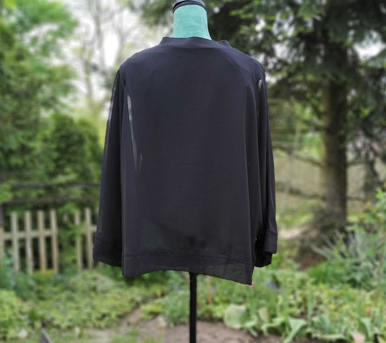 Czarna bluzka top Amisu L 40 szyfon zwiewna plus size