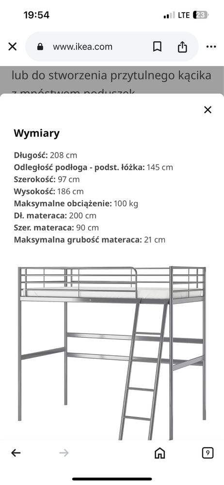 Łóżko piętrowe na antresoli ikea