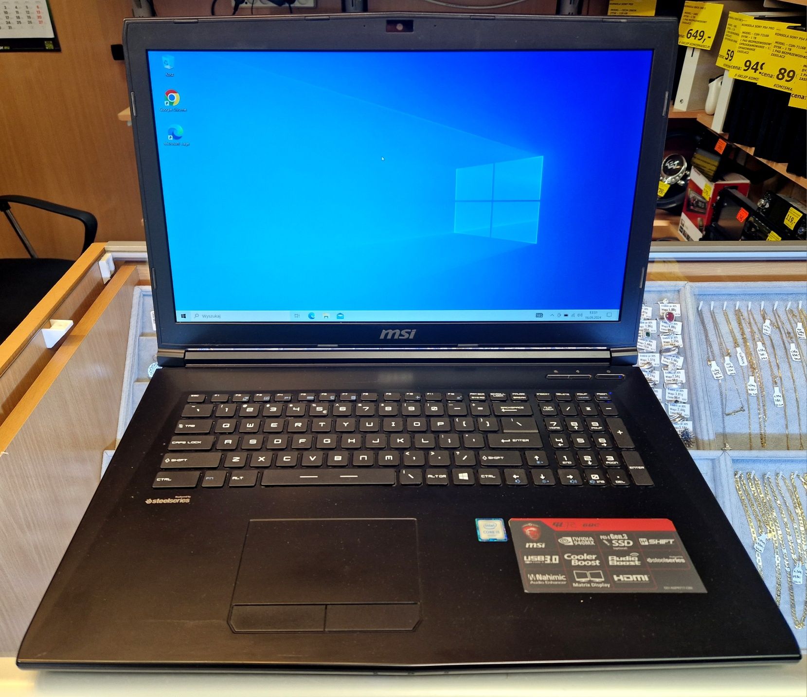 Laptop gamingowy MSI GL72 6QC-219XPL, Komis Jasło Czackiego