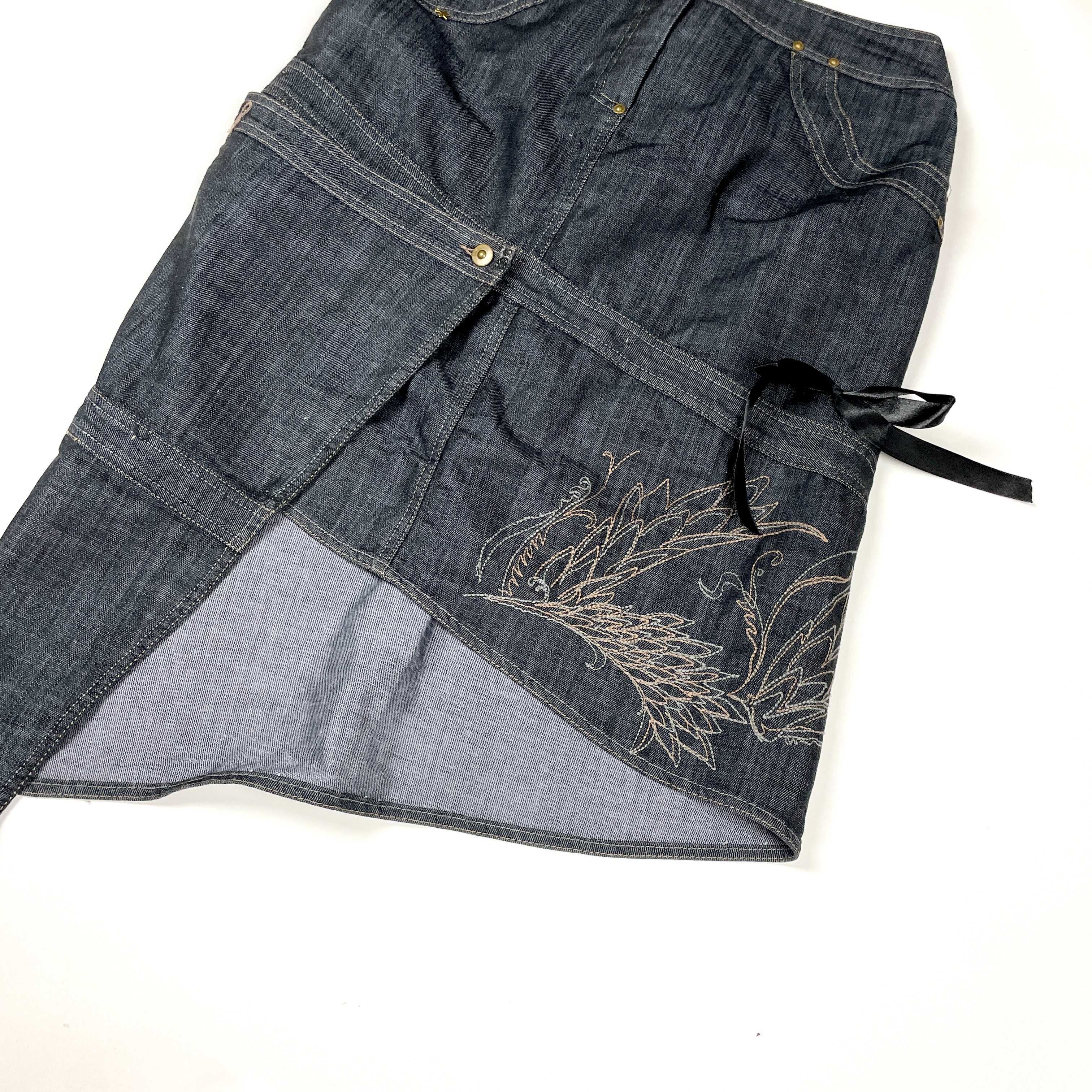 Vintage spódnica midi denim edgy y2k 90s (S/M)