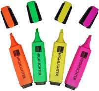 Zakreślacze Neonowe 4 Kolory Markery Neon Szkolne