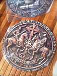4 chapas Cavaleiro Medieval em metal 20 cm x 20 cm