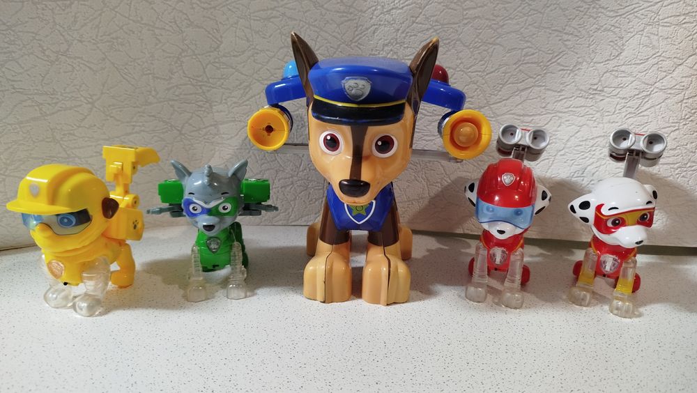 Маршал,Крепыш,Гонщик,Рокки Большие фигурки Оригинал Щенячий патруль