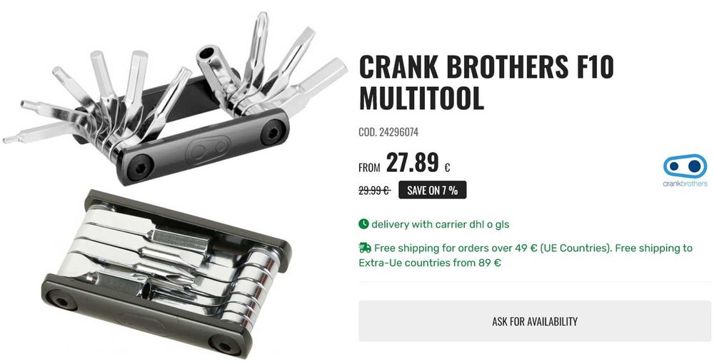 Мультитул ключі CrankBrothers M5 (Чорні/Мат/Золоті) / F10 / M17 (нові)