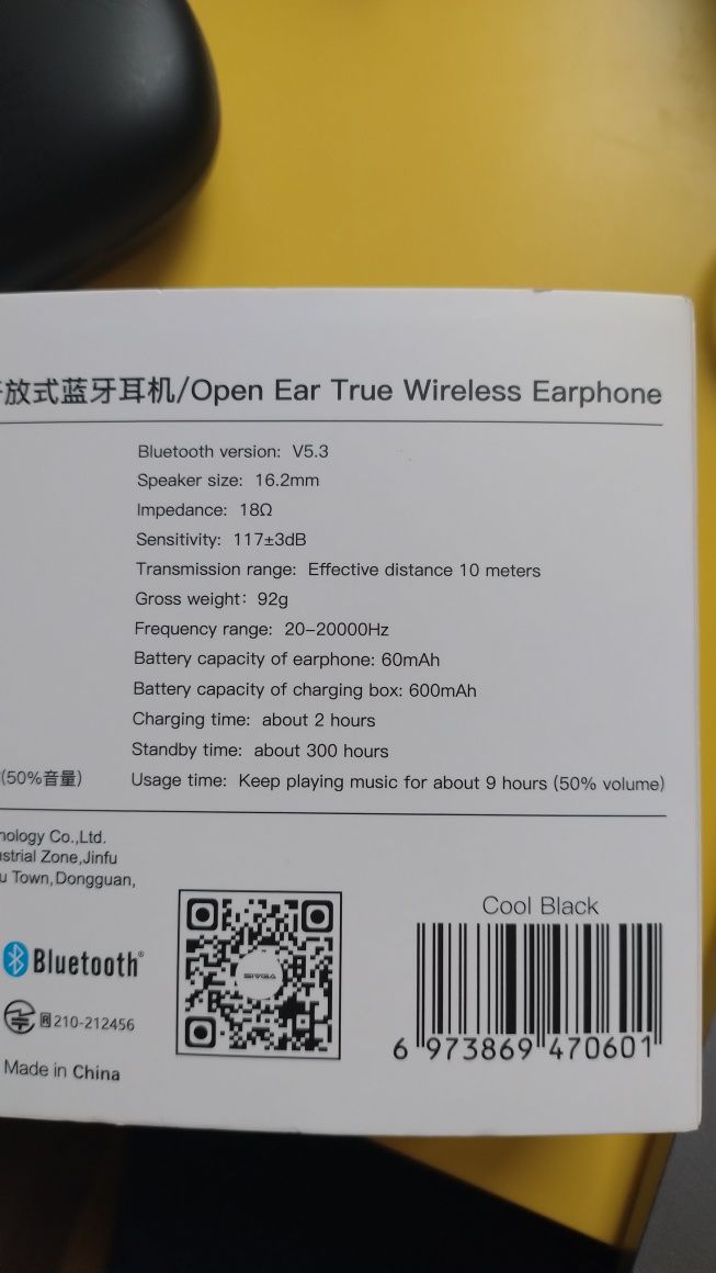 Słuchawki bluetooth Sivga SO1, open ear, na gwarancji