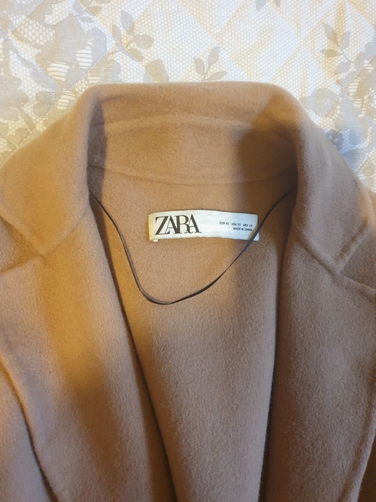 Płaszcz szlafrokowy z wełną Zara XS,S,M.