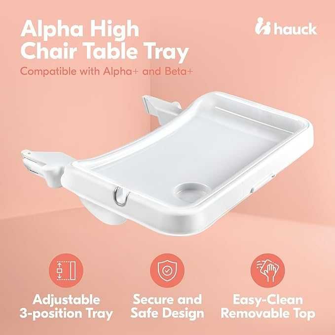 Hauck Alpha Tray 3w1, regulowana taca do krzesełka z wyjmowaną tacą