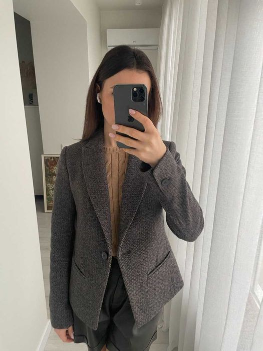 Пиджак, жакет AllSaints, XS, серый