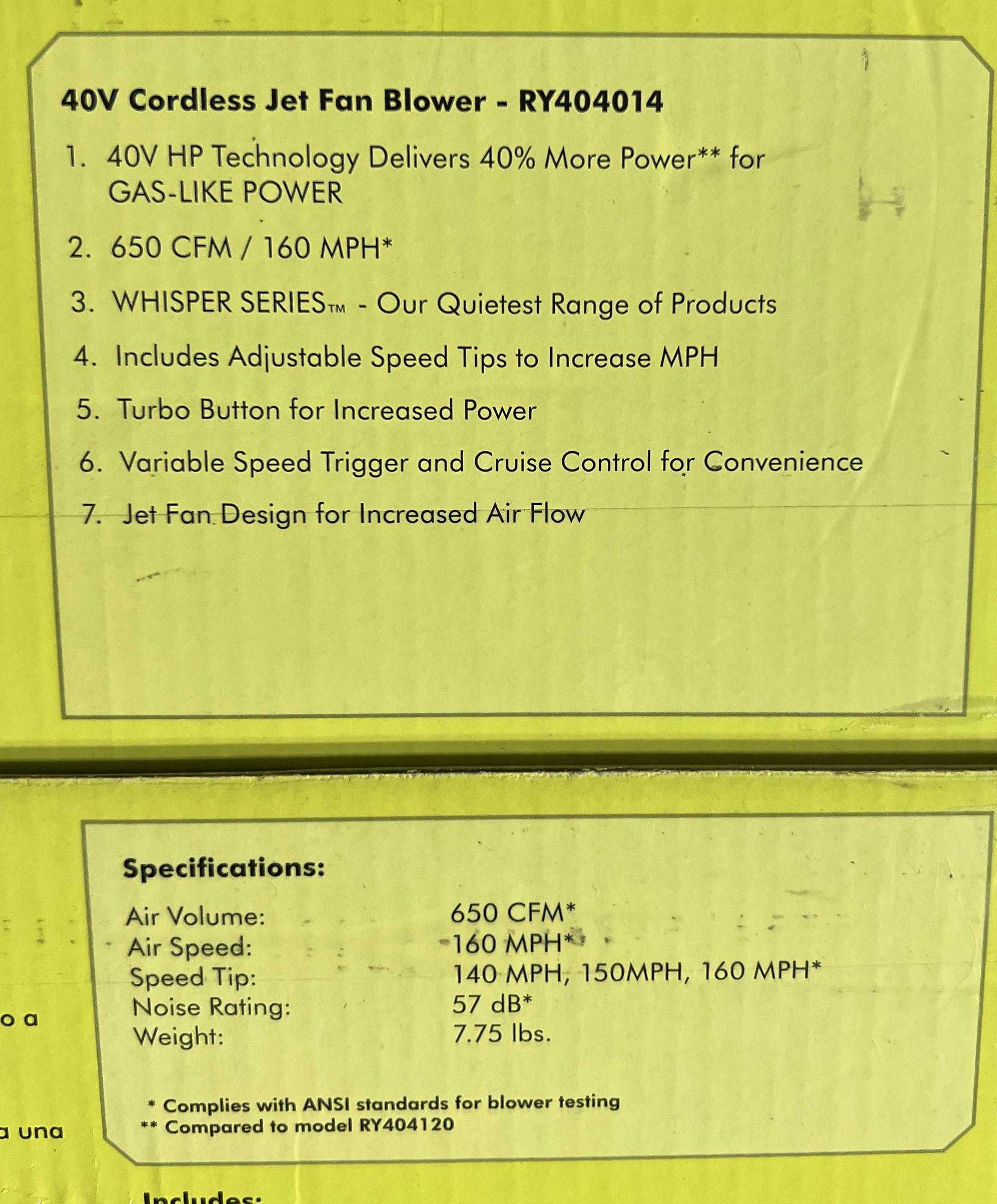 Топ Безщіткові повітродувки дуйка бловер Ryobi RY404014 40V HP з США