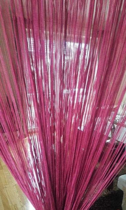 Firana makaron malina fuksja 290x160 / 250 wys nitki firanka