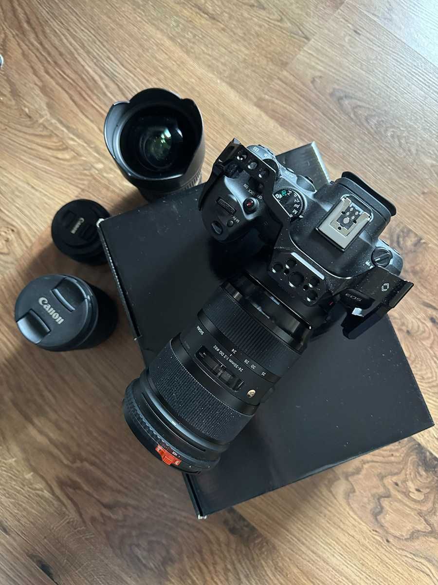 CANON R6 Mark II +3 OBIEKTYWY 24-105mm, 16-28mm, 50mm, Klatka, Adapter