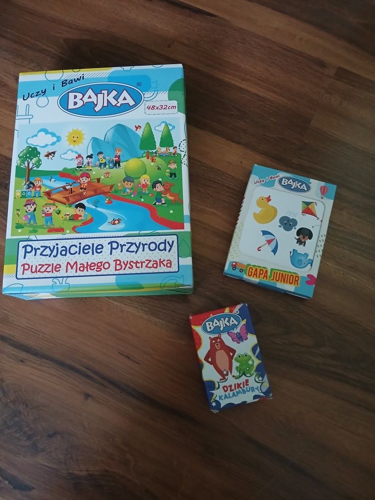 Zestaw BAJKA 3+, puzzle, gra i kalambury