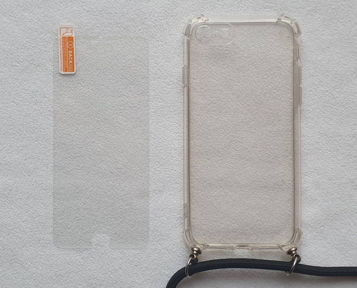 Etui plecki do iPhone 7/8/SE 2020 Crossbody + ochronna szybka na ekran