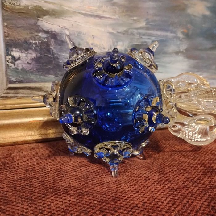 Szklana buława PRL murano design vintage antyk staroć