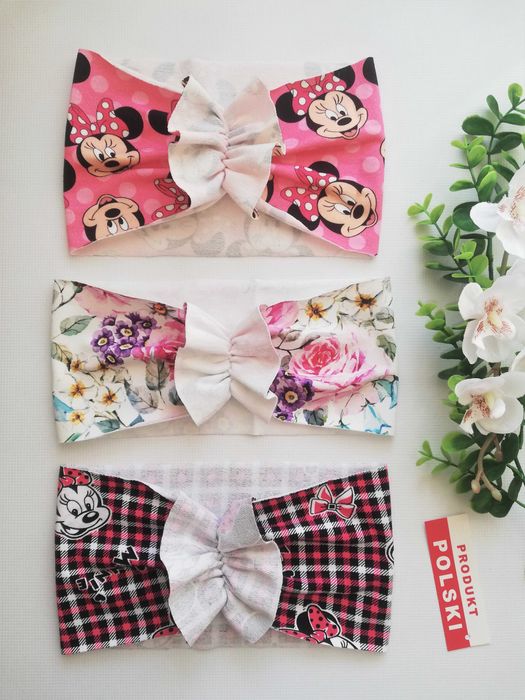 Szeroka opaska na głowę dziecięca ~~ turbanowa ~~ hand made