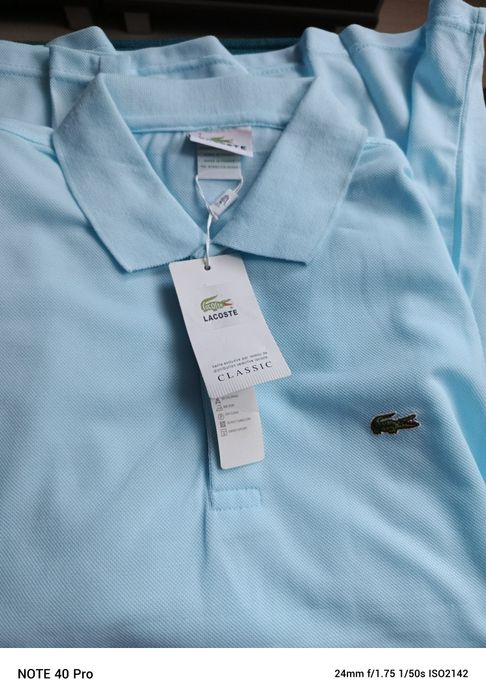 Lacoste Polo T-shirt koszulka XL błękitna
