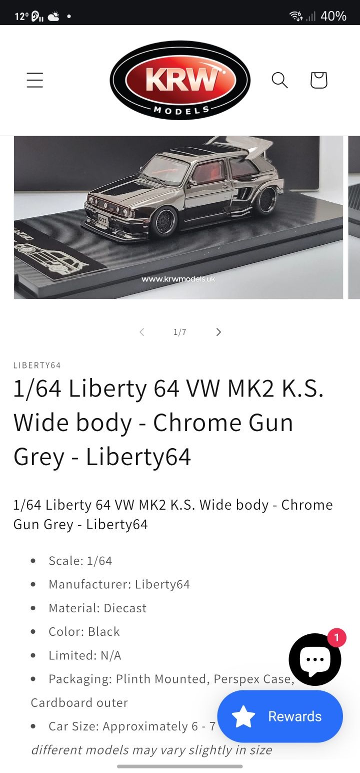 Miniatura VW Golf MK2 Liberty 64