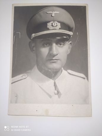 Heer Lwów portret 1941 dedykacja. Stare zdjęcie, fotografia. Starocie.