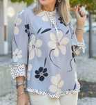 Tunica Silvina Campos (azul claro e branco) NOVA COM ETIQUETA
