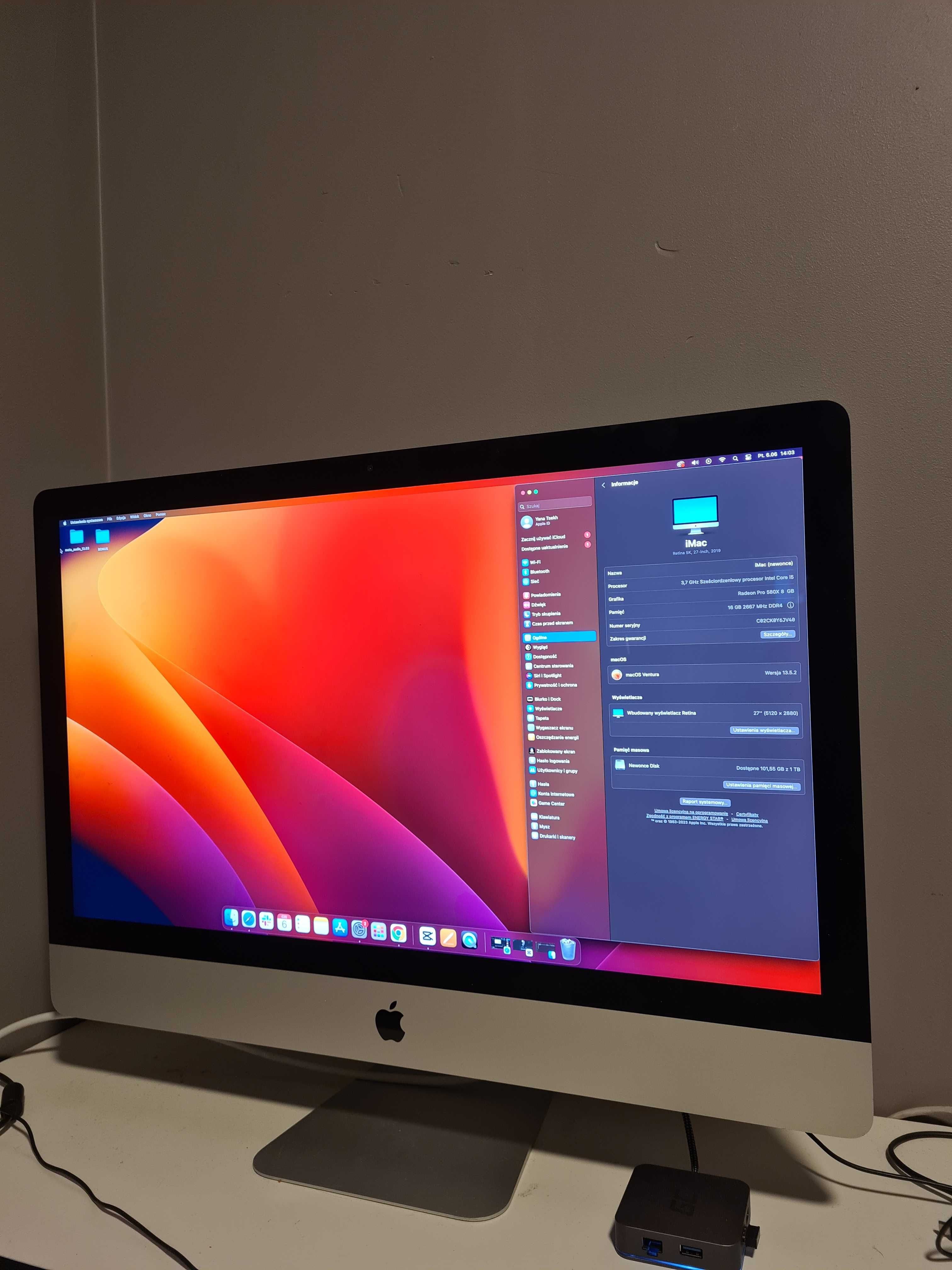 iMac 27" Retina – Intel i5 / 16 GB RAM / Radeon Pro 580X 8gb/ 1 TB