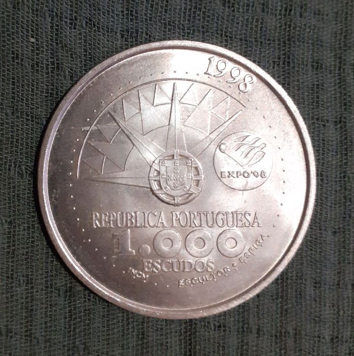 Moeda de prata do ano internacional dos oceanos 1998