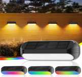 4x Lampa Oprawa Ogrodowa LED Elewacyjna Zewnętrzna Solarna Ścienna RGB