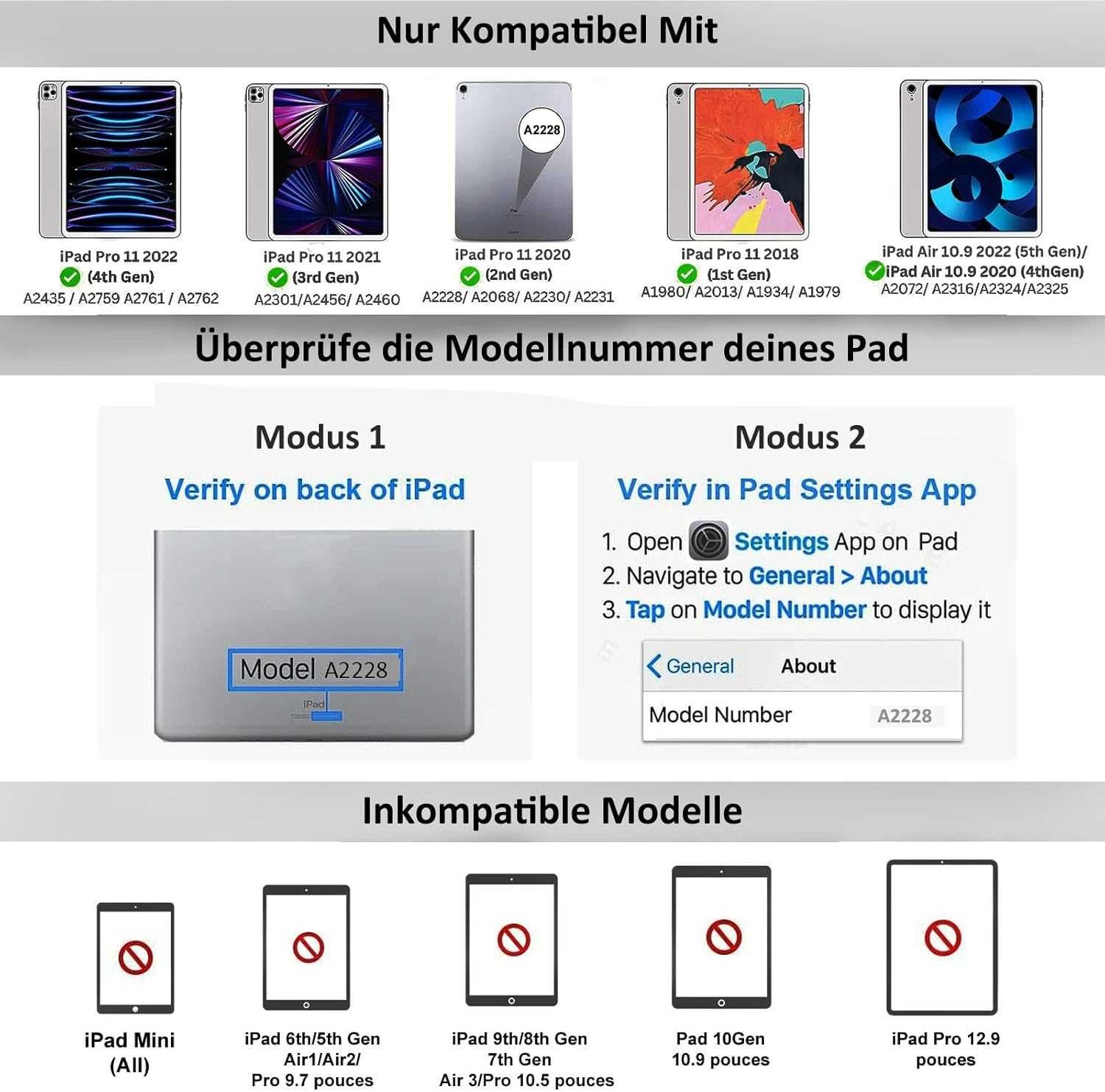 AVNICUD Etui na klawiaturę do iPad Air 5 / 4 / iPad Pro 11 cali