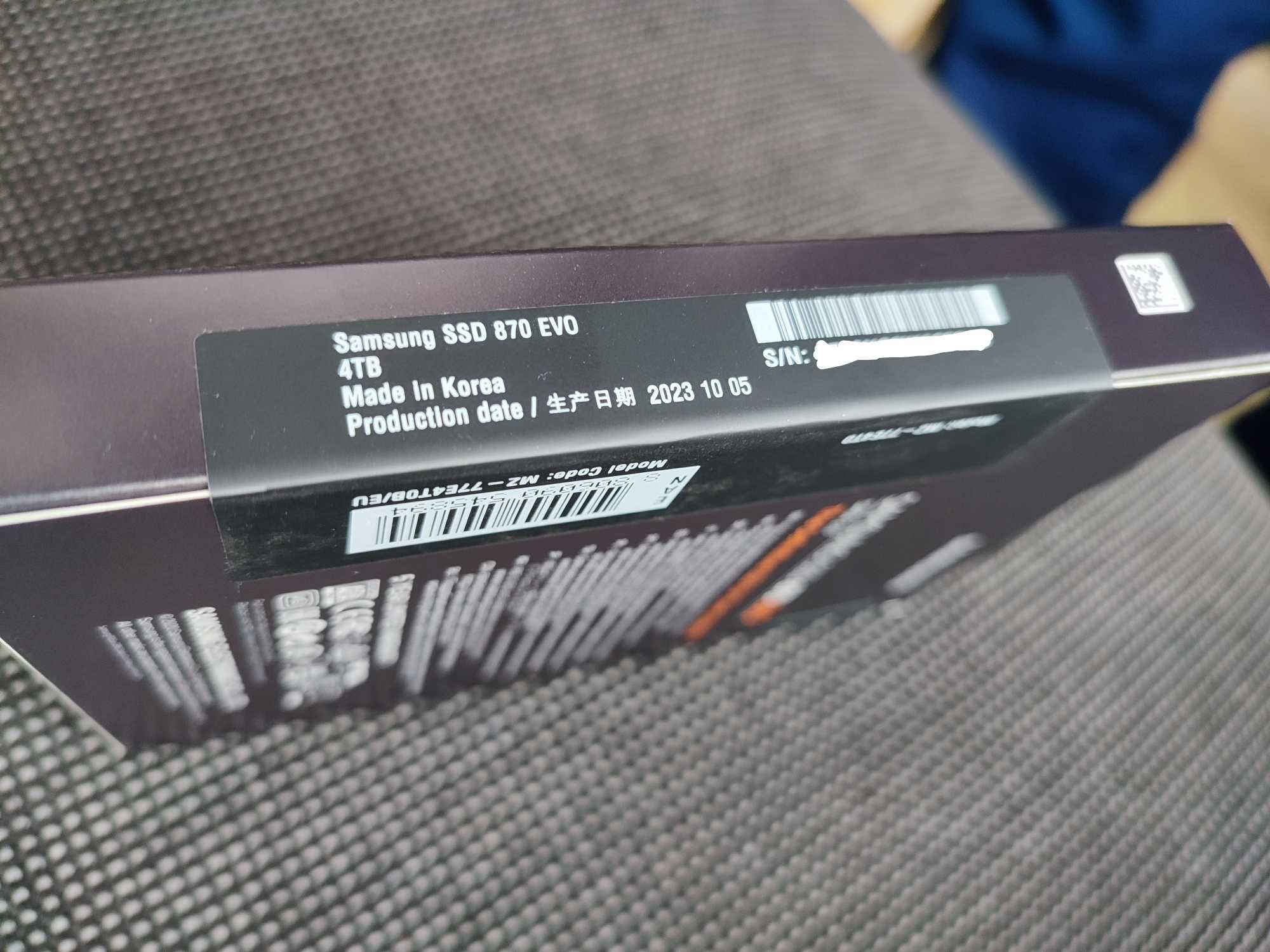 Samsung 870 EVO 4TB. Dysk SSD 2,5''. Made in Korea. Fabrycznie nowy.