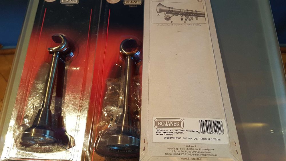 Wspornik do karnisza 19mm stare antyczne złoto 135mm 3 sztuki