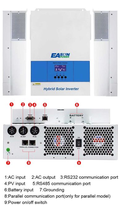 Easun Power inwerter hybrydowy falownik off-grid 6.2kw 48v wifi
