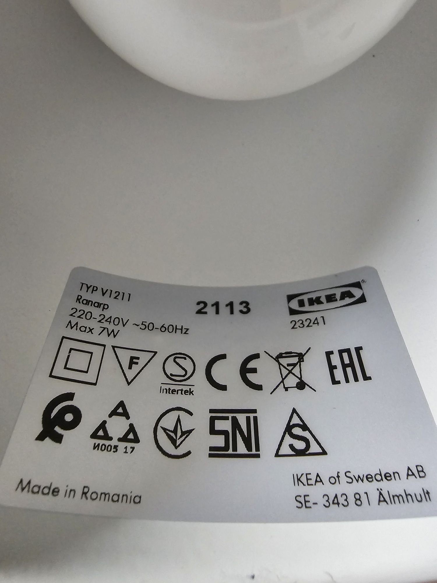Lampka reflektor ścienny Ikea RANARP