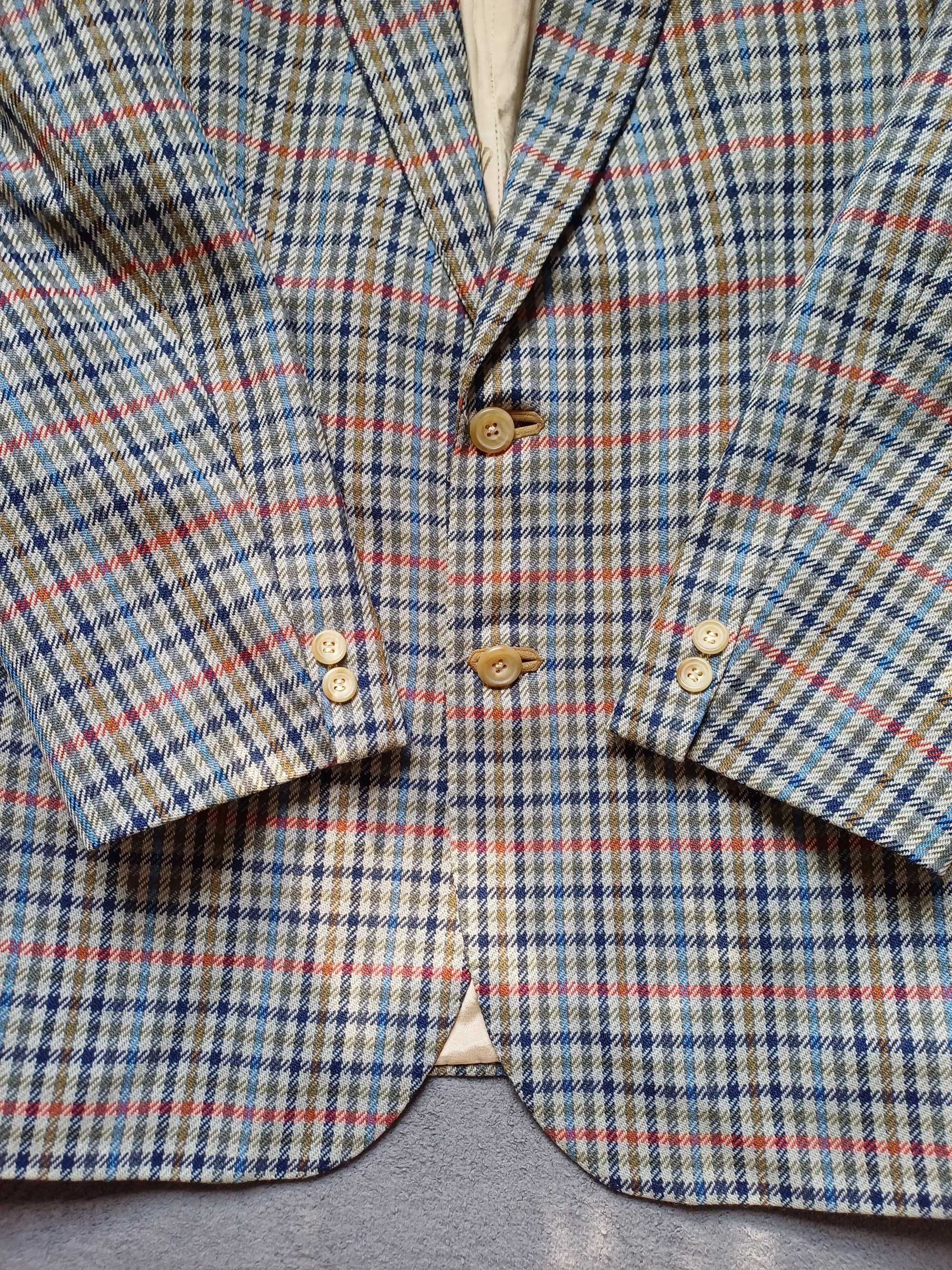 Daks vintage wełniana marynarka w pepitkę rozmiar 46 M