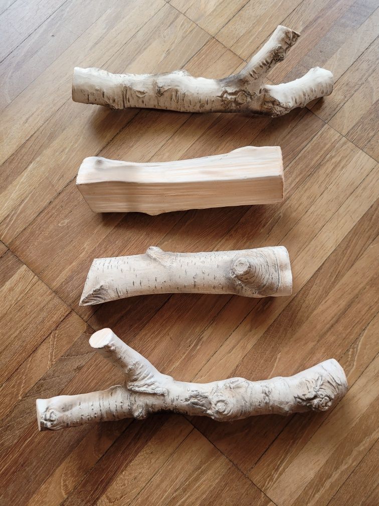 Ceramiczne ozdobne drewno do kominka 4 sztuki