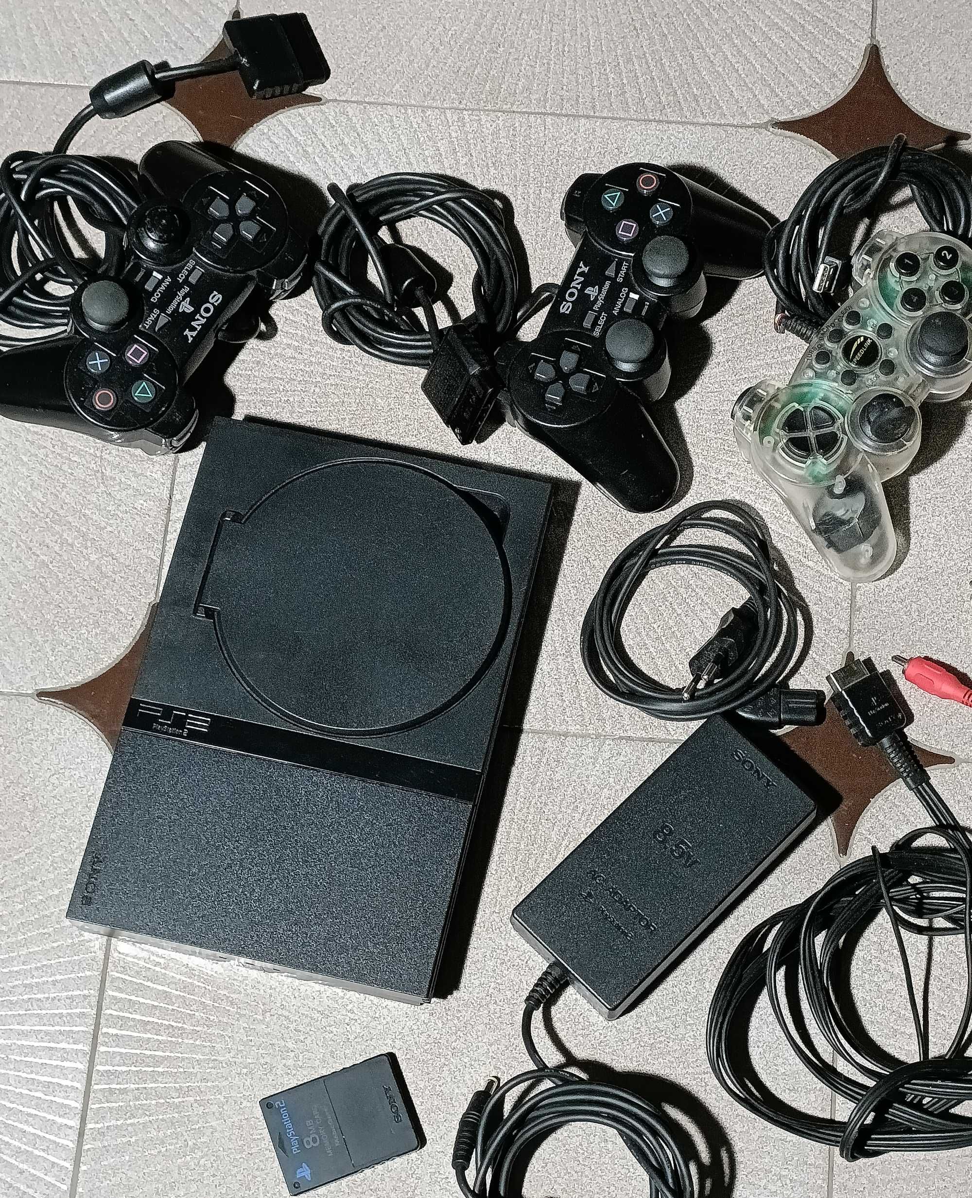 Sony Playstation 2 slim (PS2) + acessorios + 5 jogos