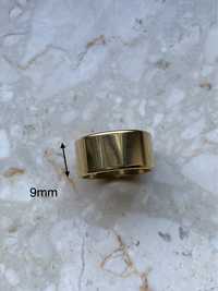 Złoty unisex pierścionek 9mm stał chirurgiczna 18mm