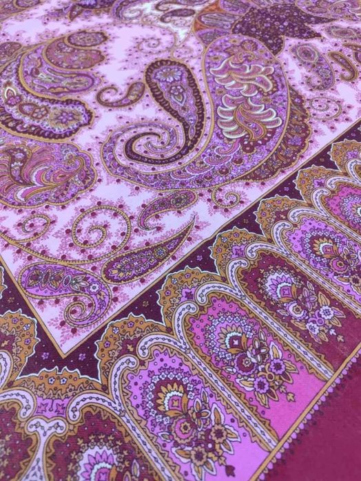 Павловопосадська хустка "Фаворит"вовняна з шовковою бахромою 125х125