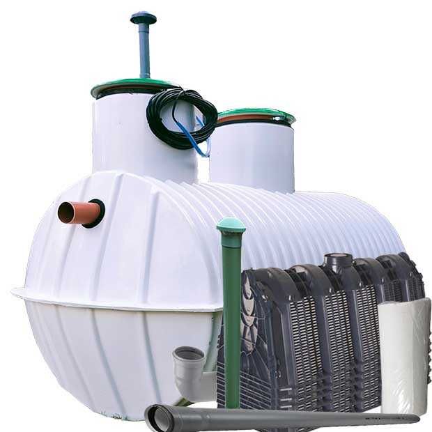 Oczyszczalnia ścieków szambo zbiornik EKOPOL 2500L + 6 TUNELI AQUABIN