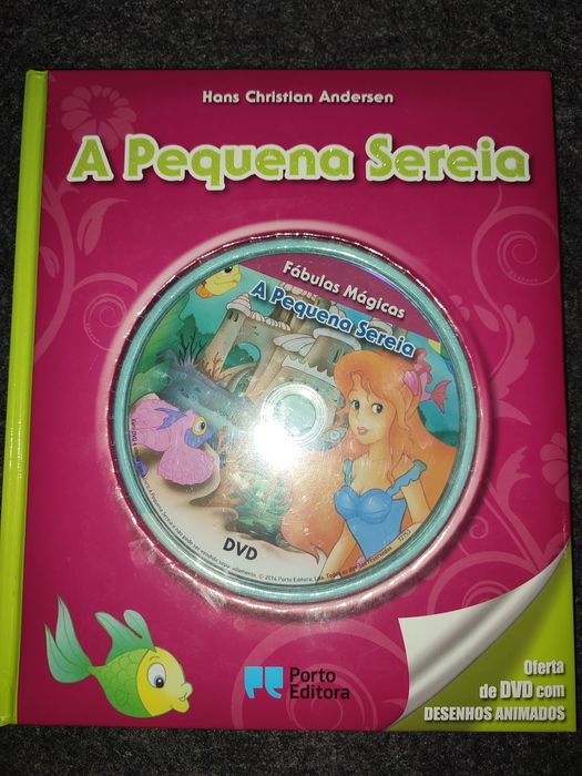 Livro A pequena sereia com DVD em muito bom estado