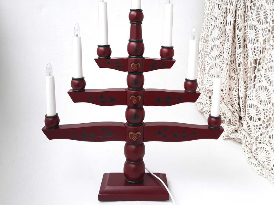 NOWY drewniany świecznik adwentowy - Szwecja