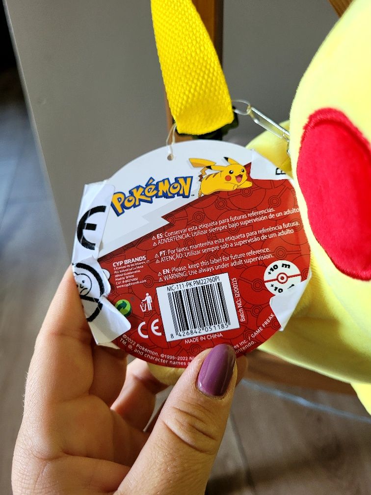 Plecak pluszak 40cm Pikachu pokemon do przedszkola