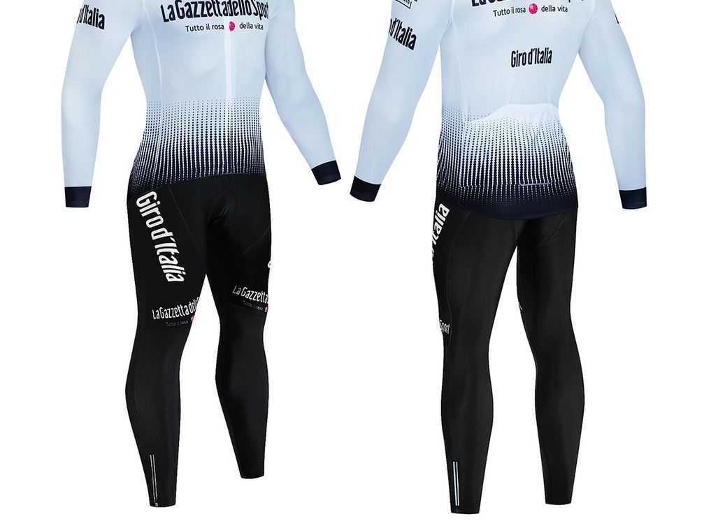 Kolarski Strój ocieplany biało- czarny L, XL, XXL