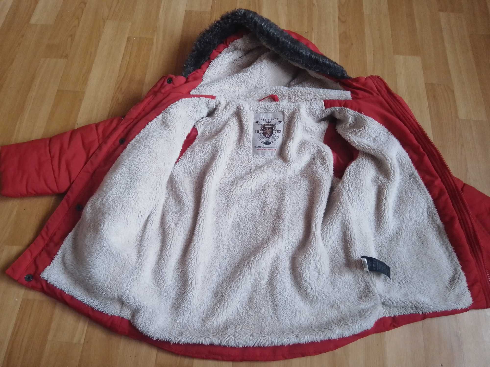 Ciepła zimowa kurtka NEXT 110 Gratis rekawiczki chłopięca z kapturem