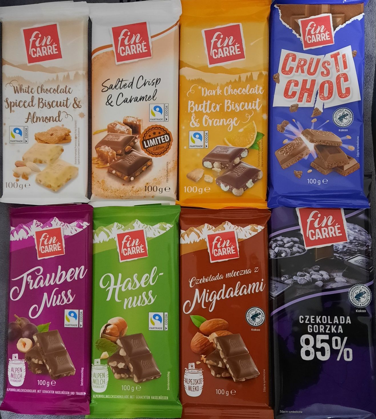 Шоколад Schogetten, Fin carre, Ritter Sport, Milka